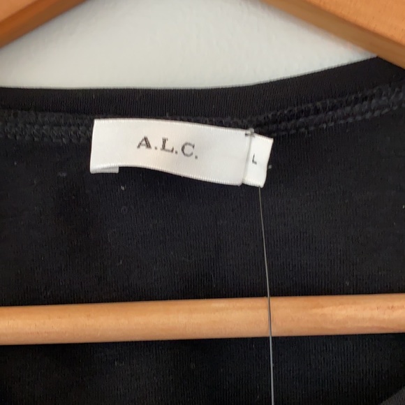 NWT A.L.C. Black Back Slit Viscose Sleeveless Blouse Women's Large - Picture 5 of 11